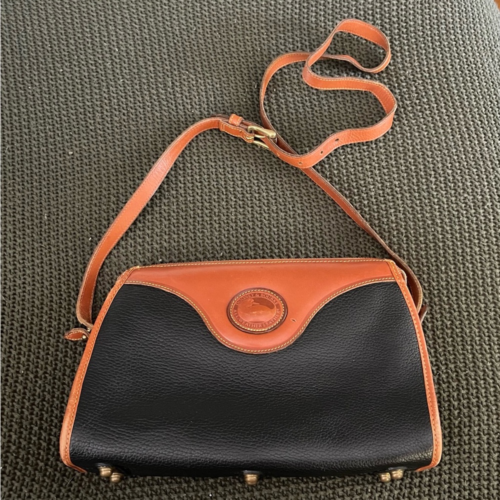 Black and Tan Leather Dooney & Bourke Shoulder Bag